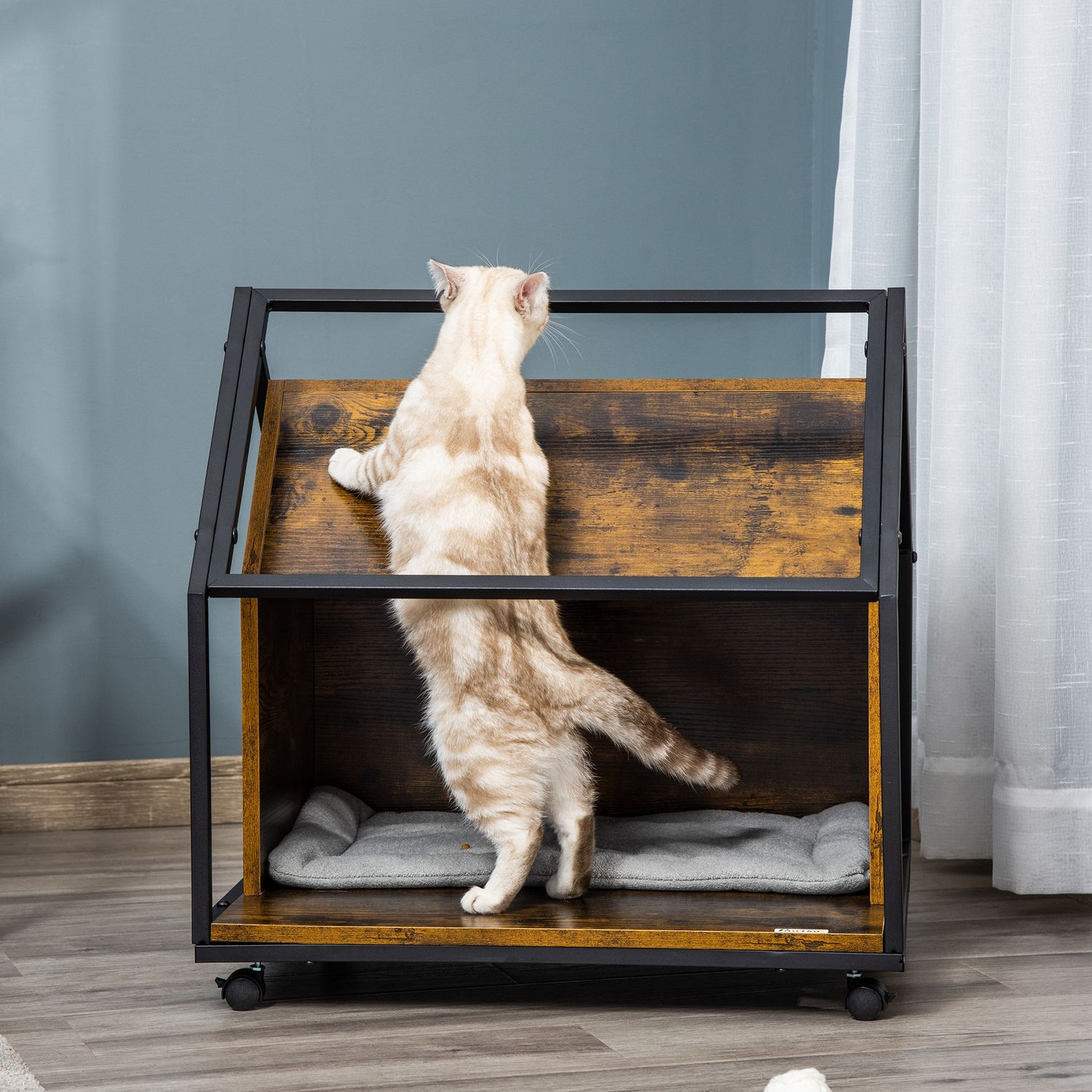 PawHut Culcus pentru Pisici de Interior cu Perna Lavabila fotografia produsului View 4 L
