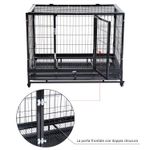 PawHut Cusca Boxa pentru Caini Catelusi pentru Intern Extern cu Rotite 92&times;62&times;75cm fotografia produsului View 7 S