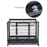 PawHut Cusca Boxa pentru Caini Catelusi pentru Intern Extern cu Rotite 92&times;62&times;75cm fotografia produsului View 5 S