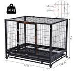 PawHut Cusca Boxa pentru Caini Catelusi pentru Intern Extern cu Rotite 92&times;62&times;75cm fotografia produsului View 2 S