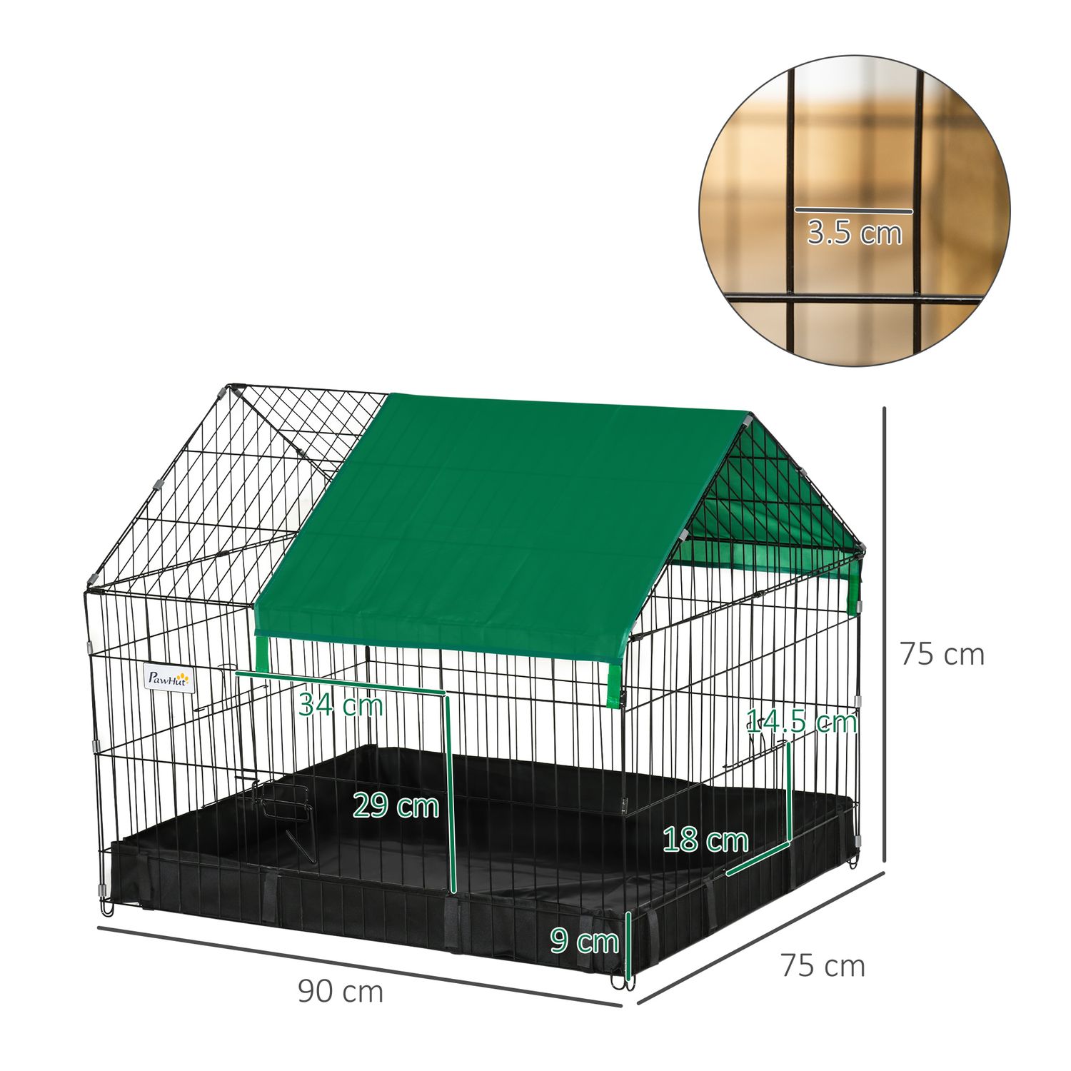 PawHut Cusca pentru Iepuri, Porcelusi de Guinea si Rozatoare fotografia produsului View 2 L