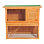 PawHut, Cusca Iepuri, 90x45x80cm, verde, lemn fotografia produsului View 4 S