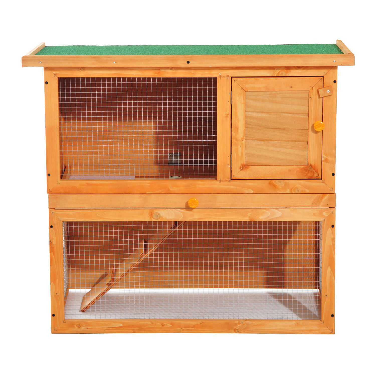 PawHut, Cusca Iepuri, 90x45x80cm, verde, lemn fotografia produsului View 4 L