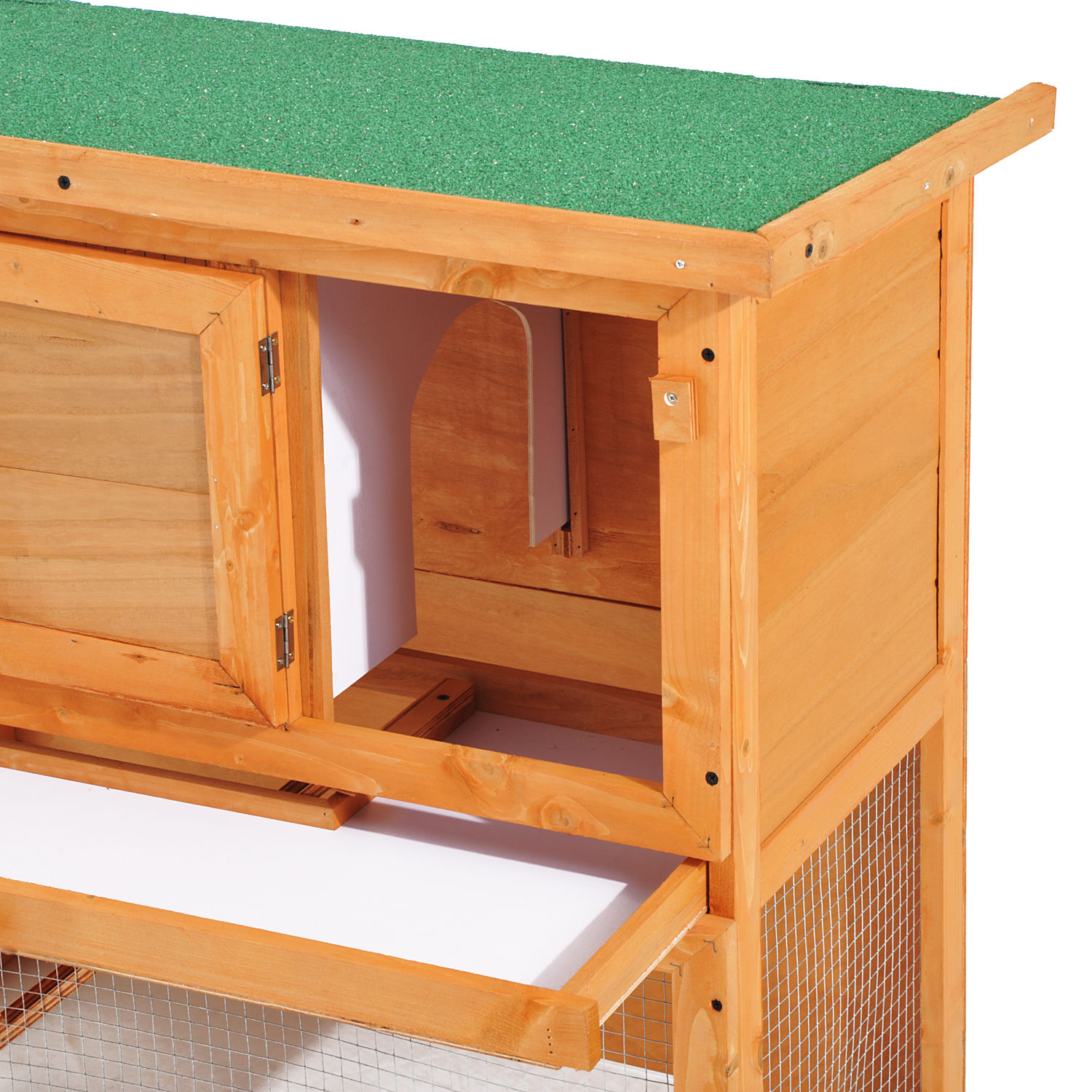 PawHut, Cusca Iepuri, 90x45x80cm, verde, lemn fotografia produsului View 7 L