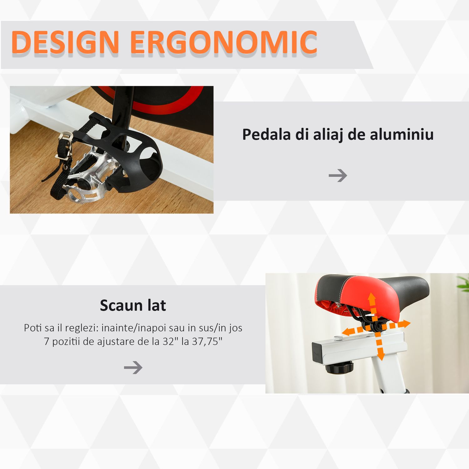 Homcom bicicleta spinning pentru interior, 103x 53x105-117.5cm fotografia produsului View 4 L