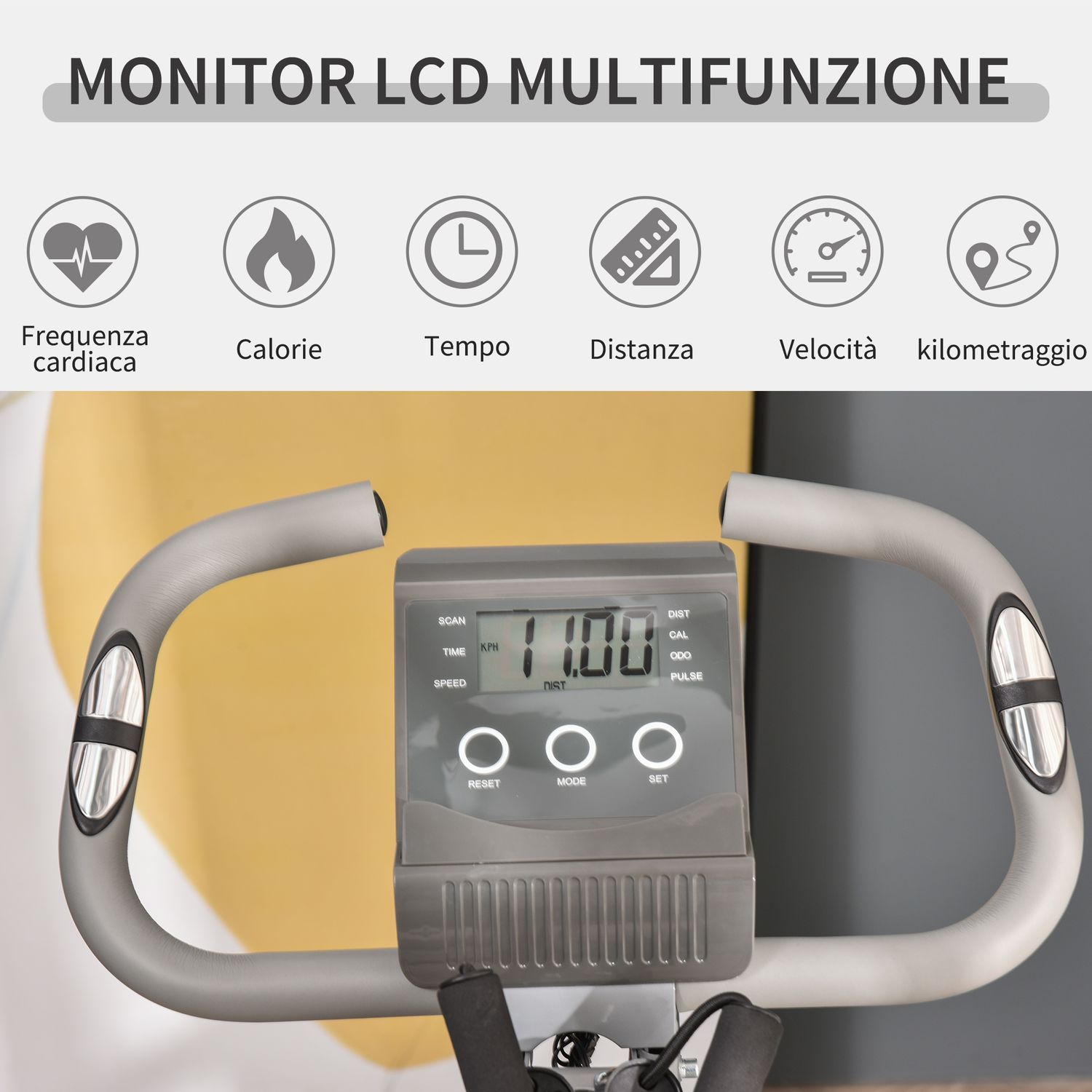 Homcom bicicleta pliabila 2 in 1, 8 nivele, gri fotografia produsului View 8 L