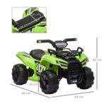 HOMCOM Quad Electric pentru Copii Baterie 6V Faruri Functionale si Pedale Verde fotografia produsului View 2 S