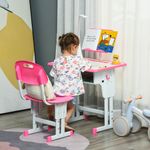 HomCom banca cu scaun pentru copii 6-12 ani, roz fotografia produsului