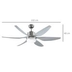 HOMCOM Ventilator de Tavan cu Lumini LED si Telecomanda Inclusa, 132x43cm fotografia produsului View 2 S