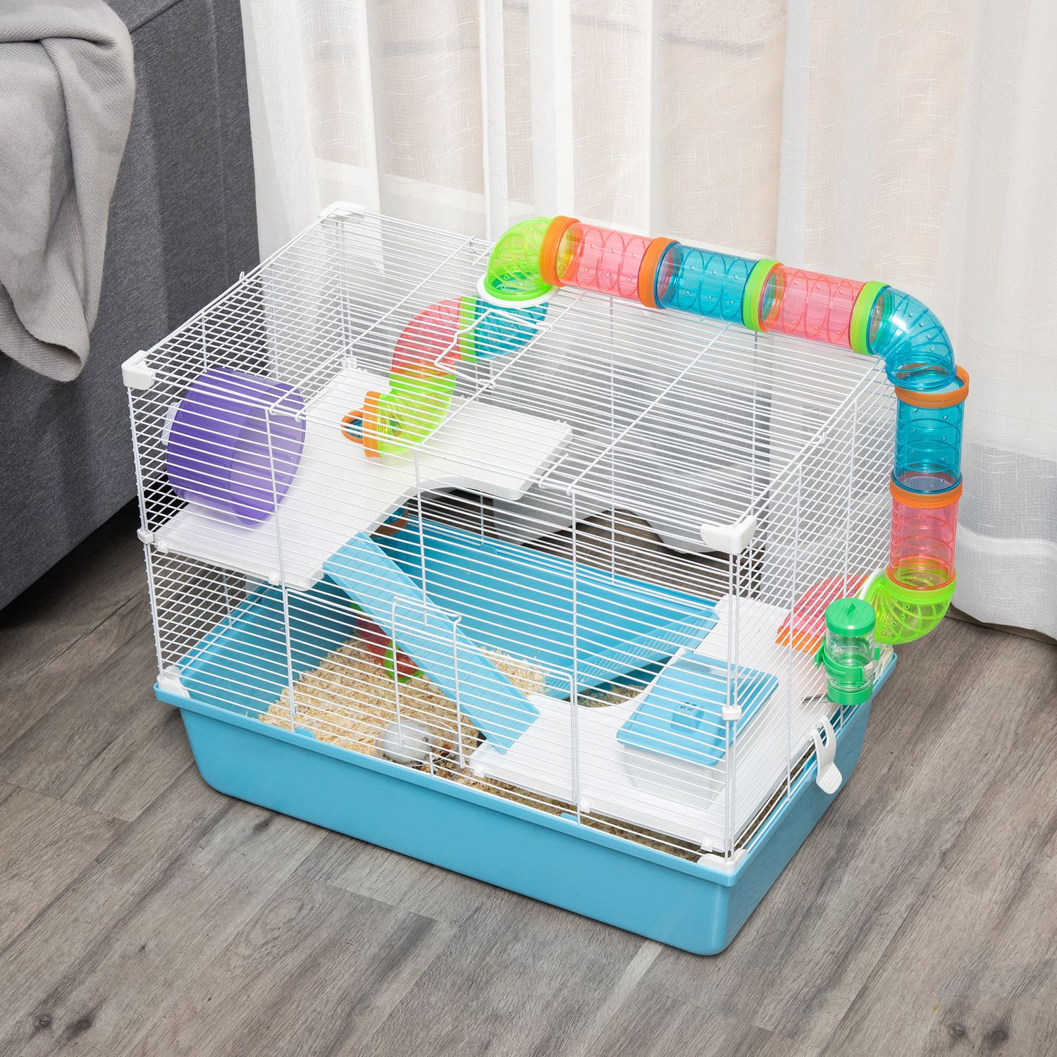 PawHut cusca mare pentru hamsteri, din otel, 59x36x47cm fotografia produsului View 6 L