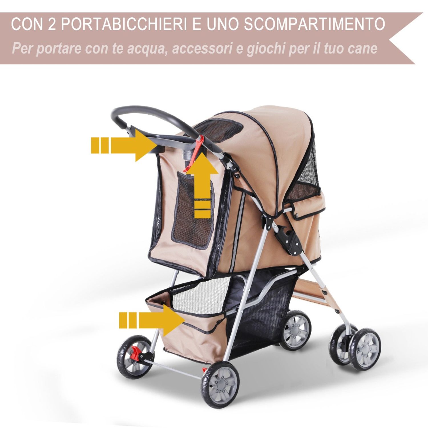 PawHut Carucior pentru Caini Pliabil, 75 x 45 x 97cm fotografia produsului View 3 L