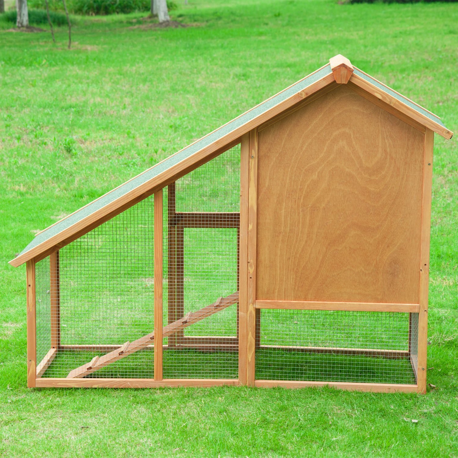 PawHut, Cusca iepuri, 146x63x120cm, lemn natural fotografia produsului View 4 L