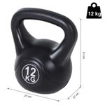 HomCom gantera kettlebell 12 kg,27x21x31cm negru fotografia produsului View 5 S
