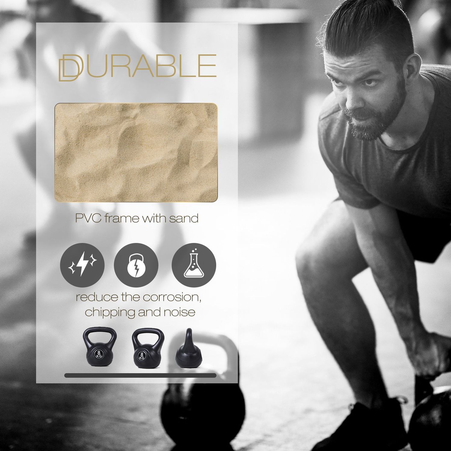 Homcom Kettlebell 8 kg pentru Antrenament Cross Training Negru fotografia produsului View 6 L