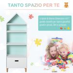 HOMCOM, raft biblioteca pentru copii, 50x30x142cm, alb fotografia produsului View 8 S
