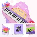 HomCom set pianina pentru copii, taburet si microfon, roz fotografia produsului View 8 S
