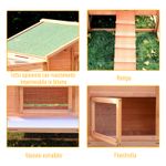 PawHut cusca pentru iepuri, 309x79x86cm, din lemn, verde fotografia produsului View 4 S