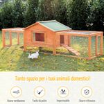 PawHut cusca pentru iepuri, 309x79x86cm, din lemn, verde fotografia produsului View 7 S