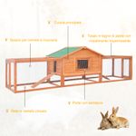 PawHut cusca pentru iepuri, 309x79x86cm, din lemn, verde fotografia produsului View 6 S
