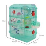 PawHut Cusca pentru Hamster 3 Niveluri, Verde, 40.5x28x55cm fotografia produsului View 2 S