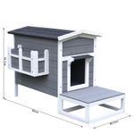 PawHut, cusca inaltata cu balcon si acoperis, 83x66.5x74.7 cm fotografia produsului View 2 S