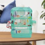 PawHut Cusca pentru Hamster 3 Niveluri, Verde, 40.5x28x55cm fotografia produsului