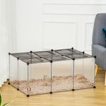 PawHut cusca metalica modulara, 140x70x45cm, neagra fotografia produsului