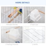 PawHut cusca pentru pasari, 46.5x35.5x92cm, alb fotografia produsului View 6 S