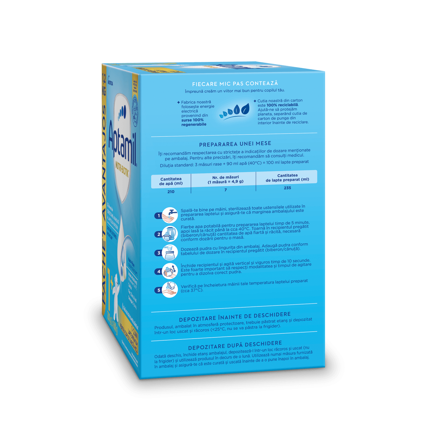Lapte praf Aptamil Junior 1+, 1200 g, 12-24 luni fotografia produsului View 5 L