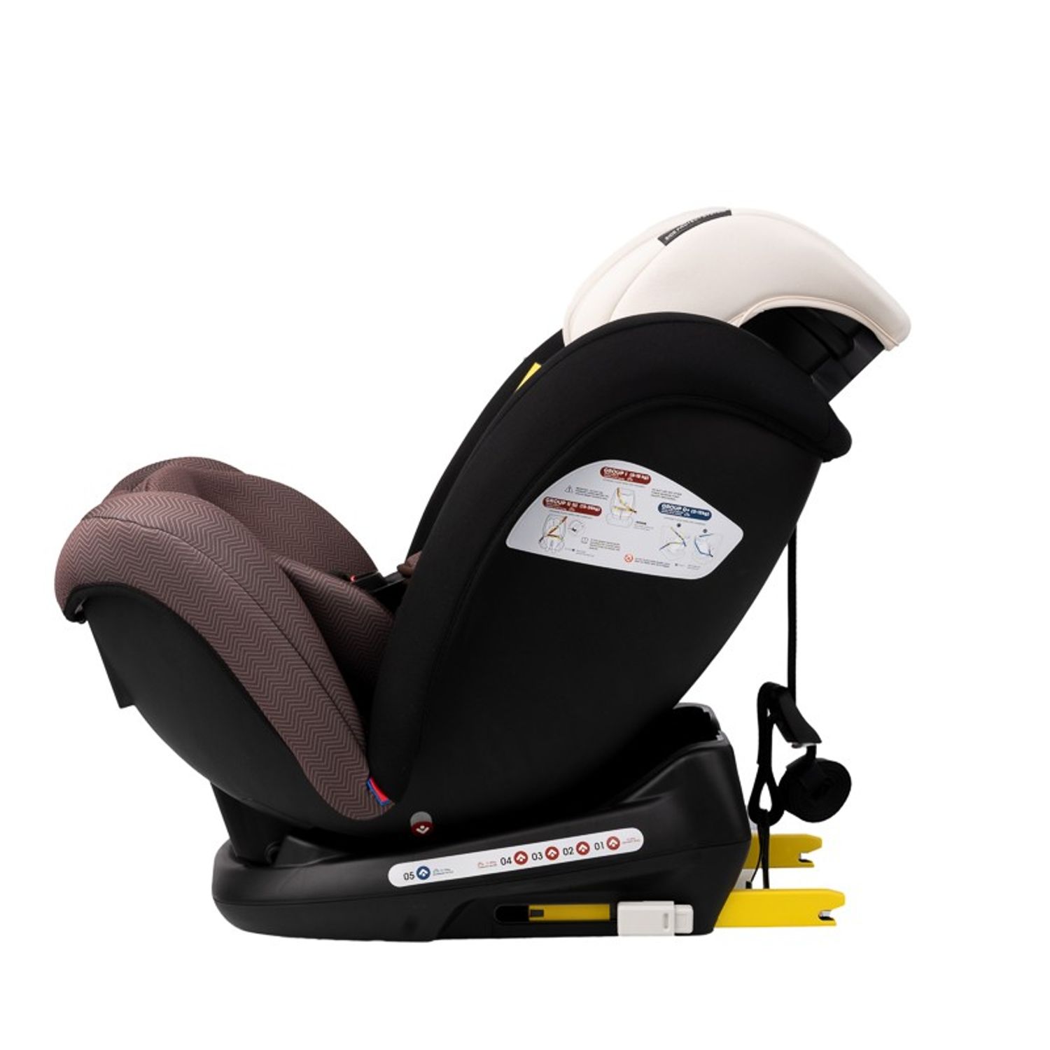Scaun auto Mandara cu Isofix BUF BOOF Coffee fotografia produsului View 3 L