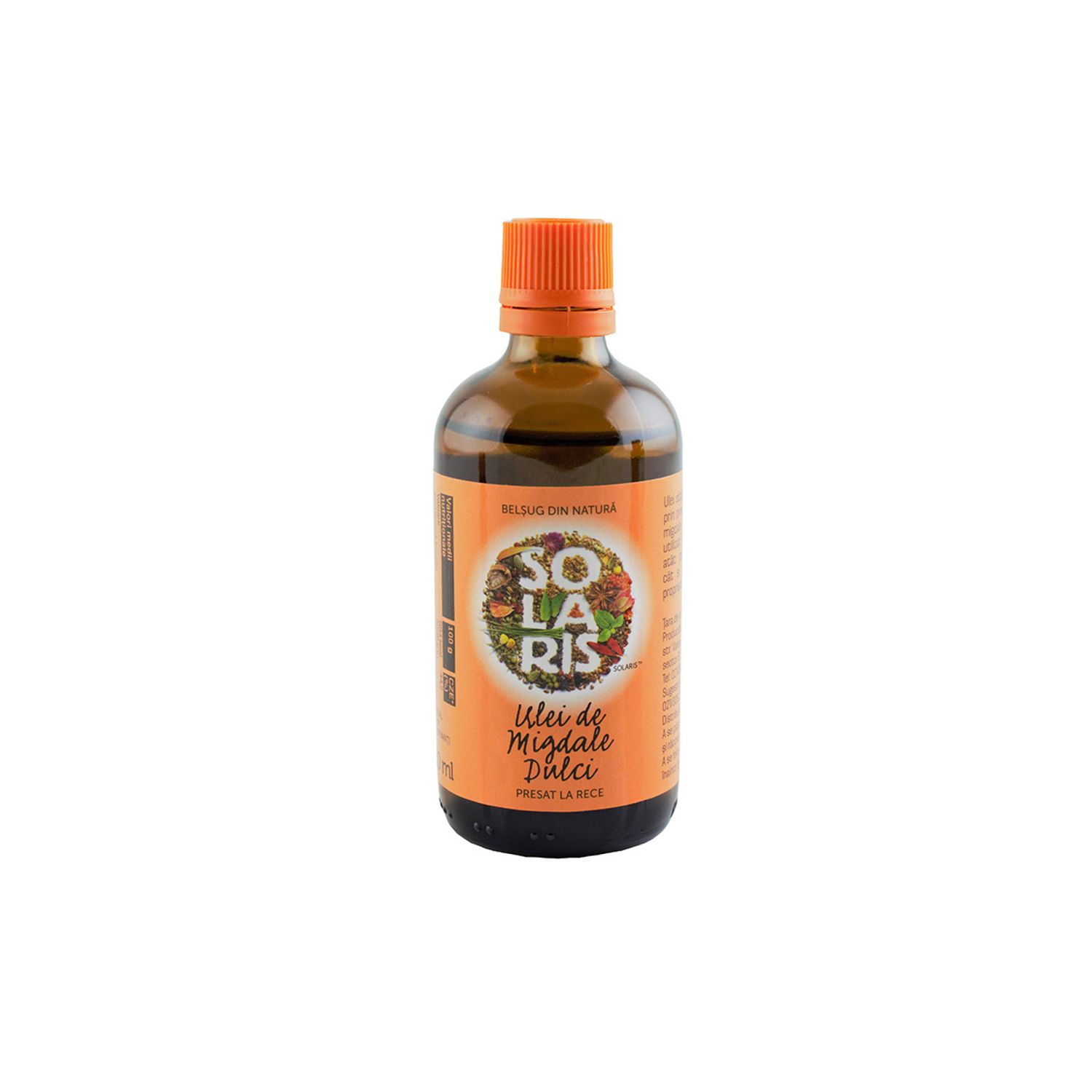 Ulei migdale dulci, 100ml, sticla bruna, Solaris fotografia produsului
