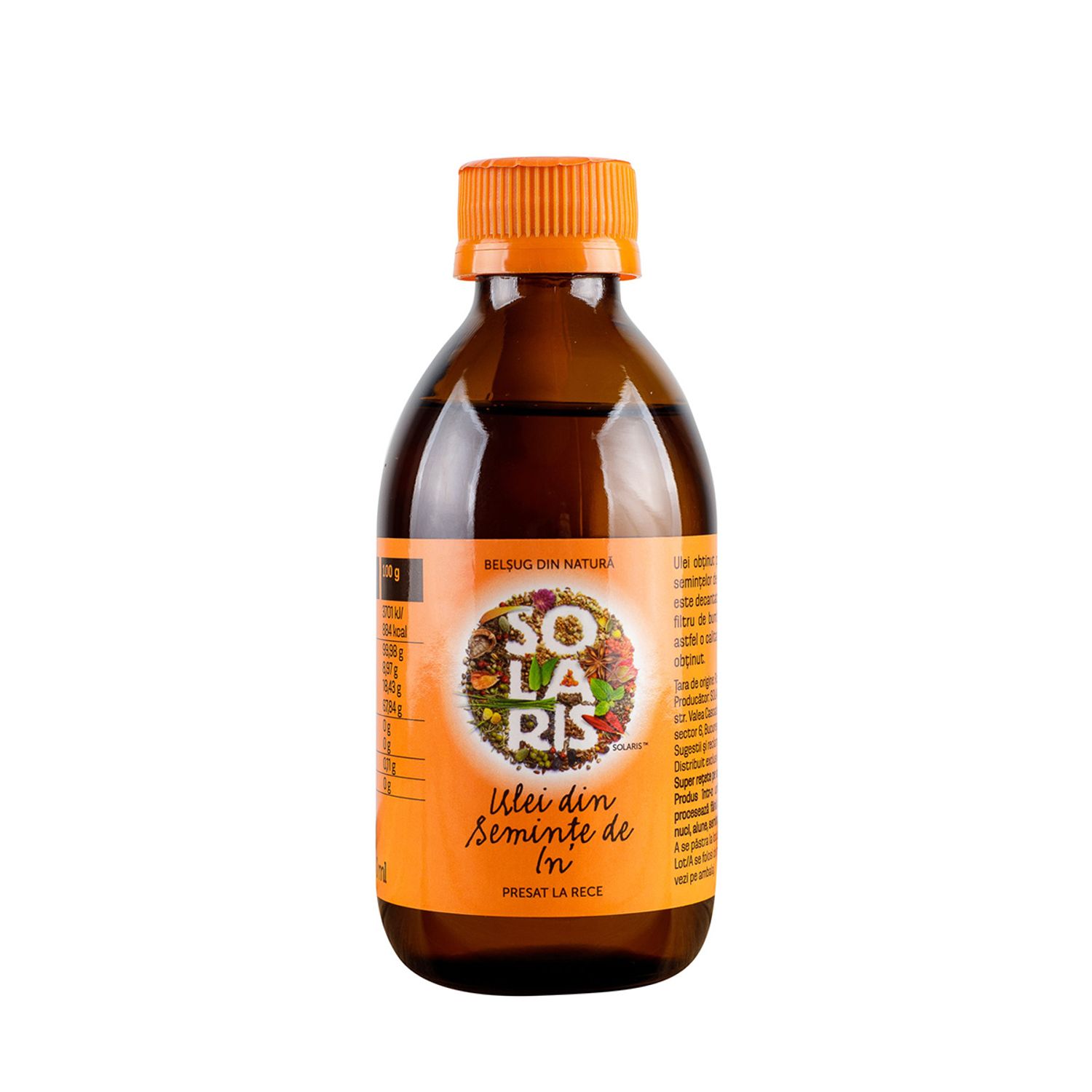 Ulei din seminte de in, 200ml, Solaris fotografia produsului