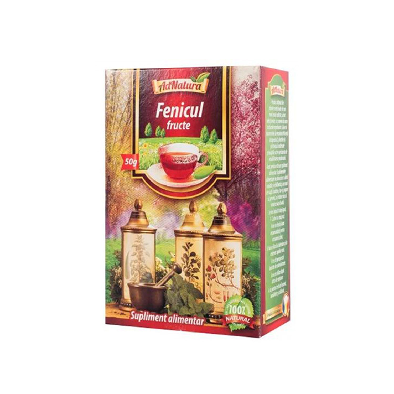 Ceai fenicul fructe, 50gr, Adnatura fotografia produsului