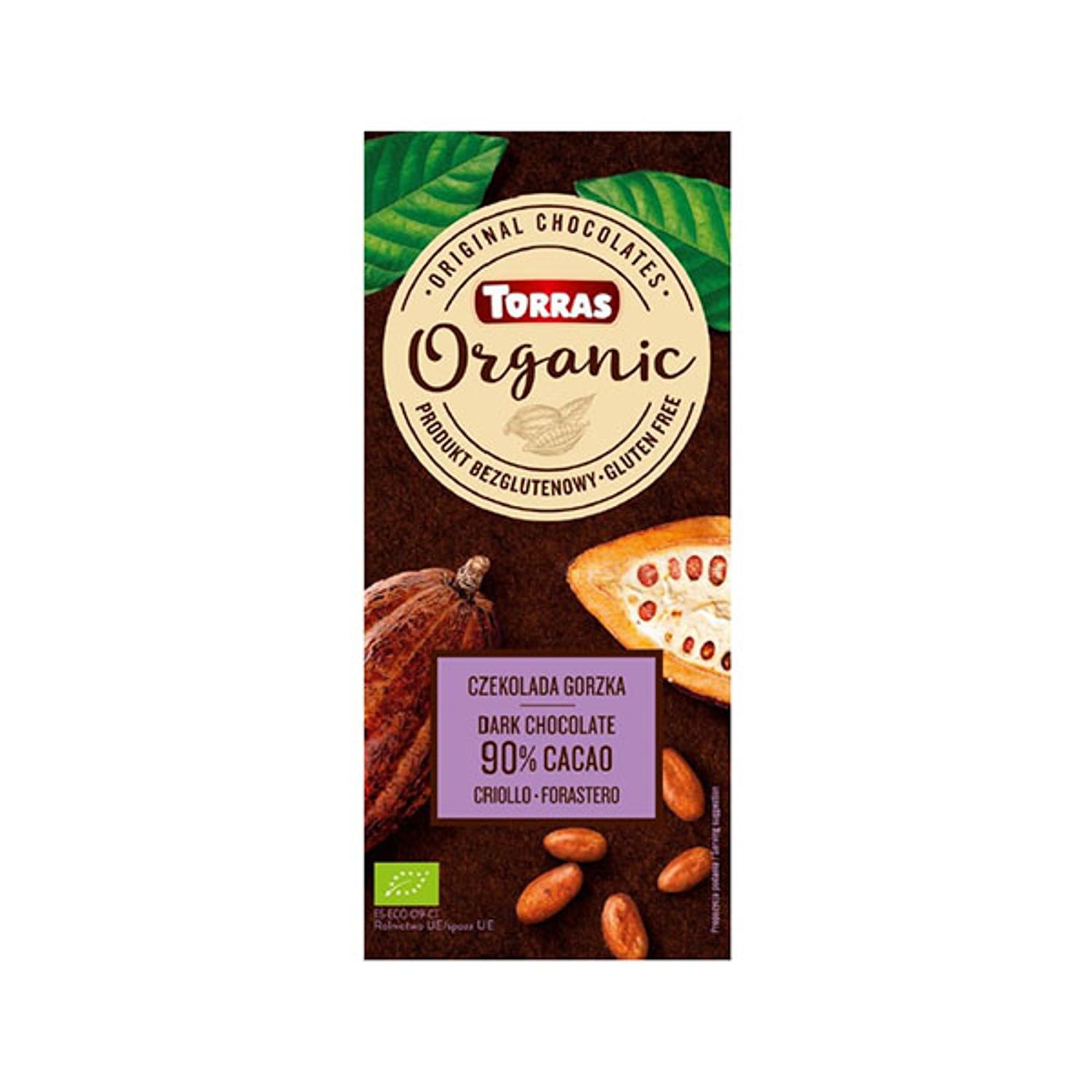 Ciocolata neagra cu 90% cacao, fara gluten, Torras fotografia produsului