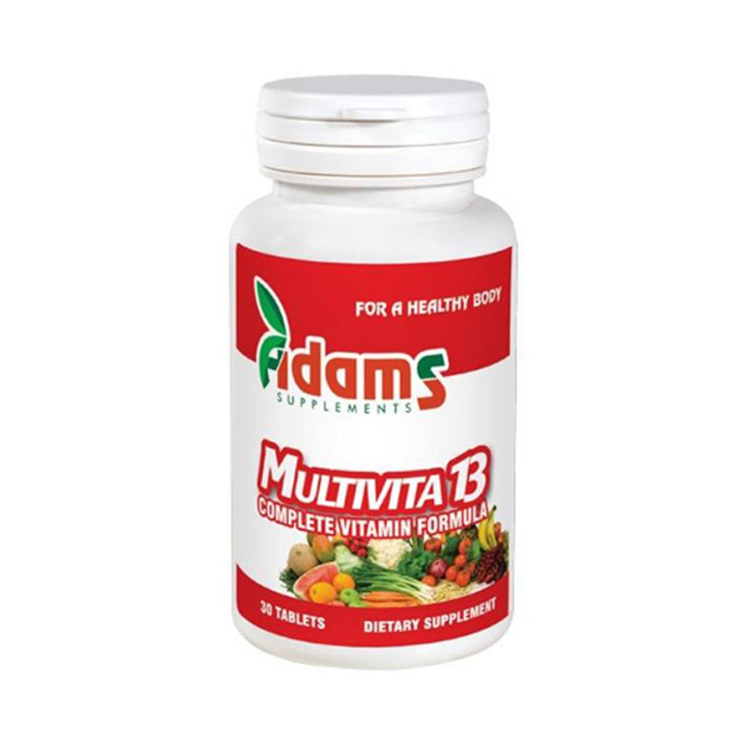 Multivita 13, 30 tablete, Adams Vision fotografia produsului