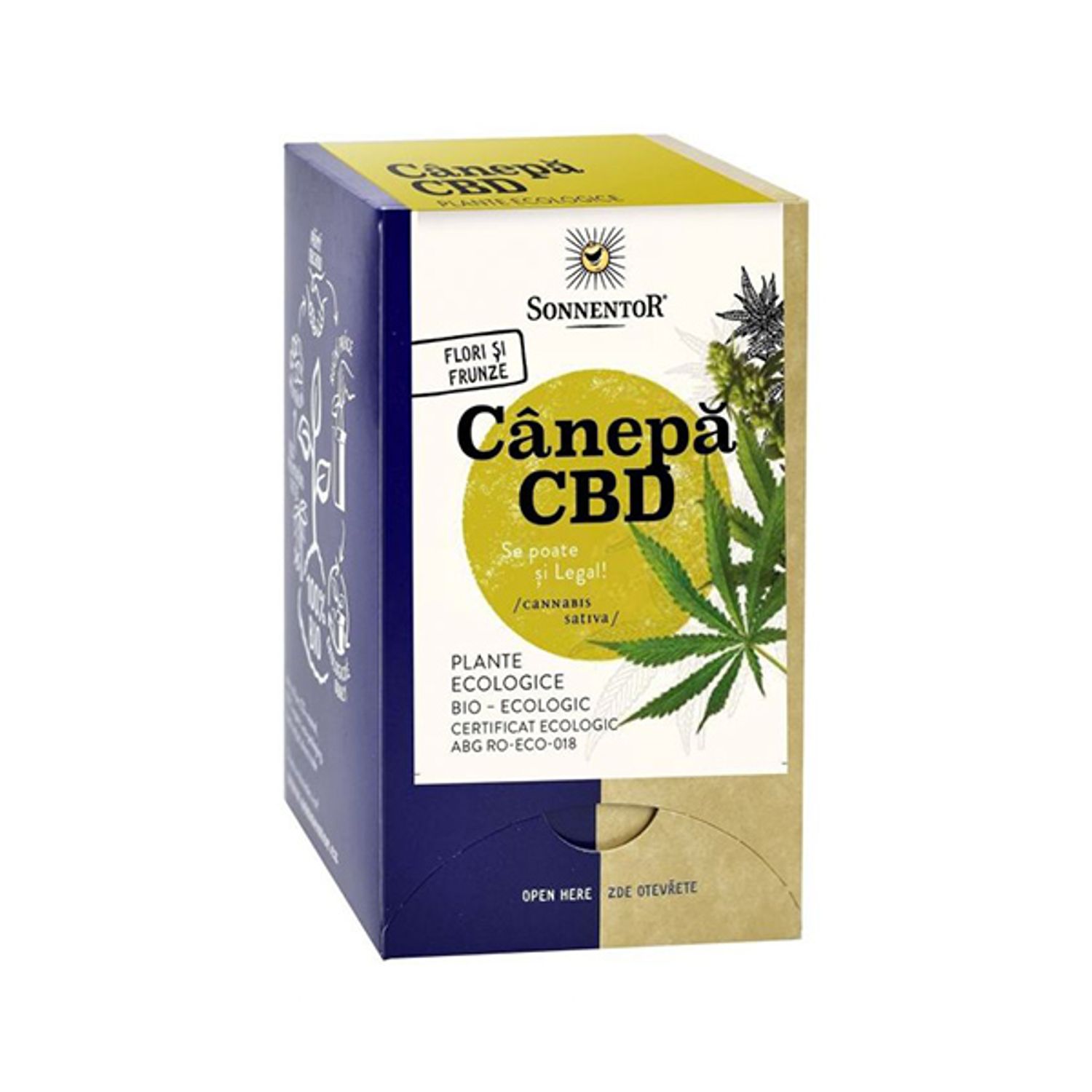 Ceai cu canepa CBD, ECO, 18 plicuri, SONNENTOR fotografia produsului