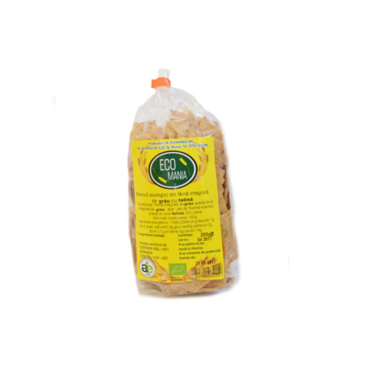 Biscuiti integrali cu busuioc, 200g, ECO MANIA fotografia produsului