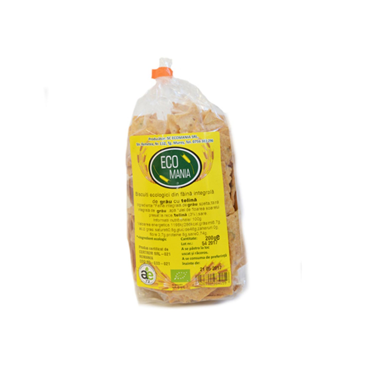Biscuiti integrali cu chili, 150g, ECO MANIA fotografia produsului