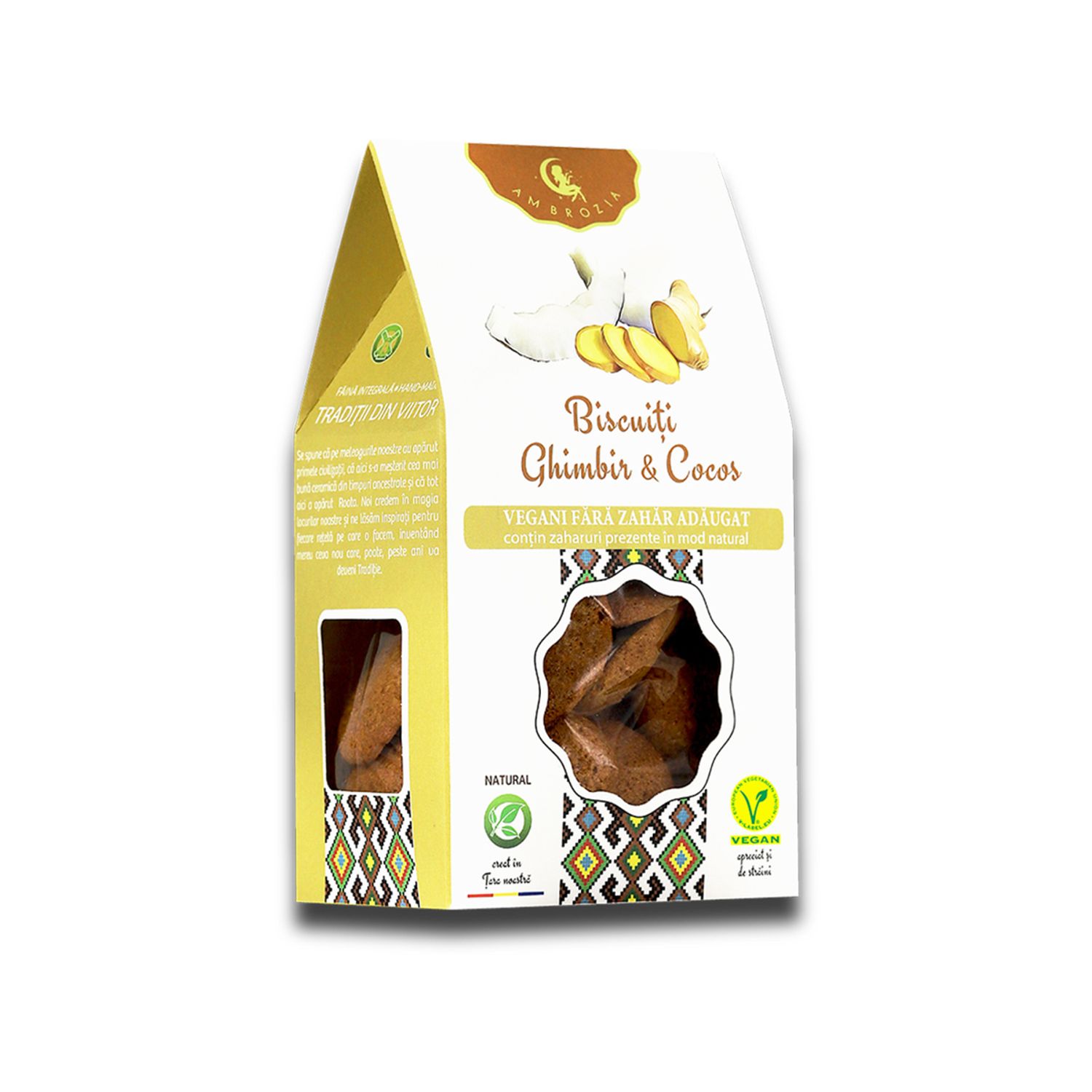 Biscuiti, ghimbir si cocos, 150 g, Ambrozia fotografia produsului