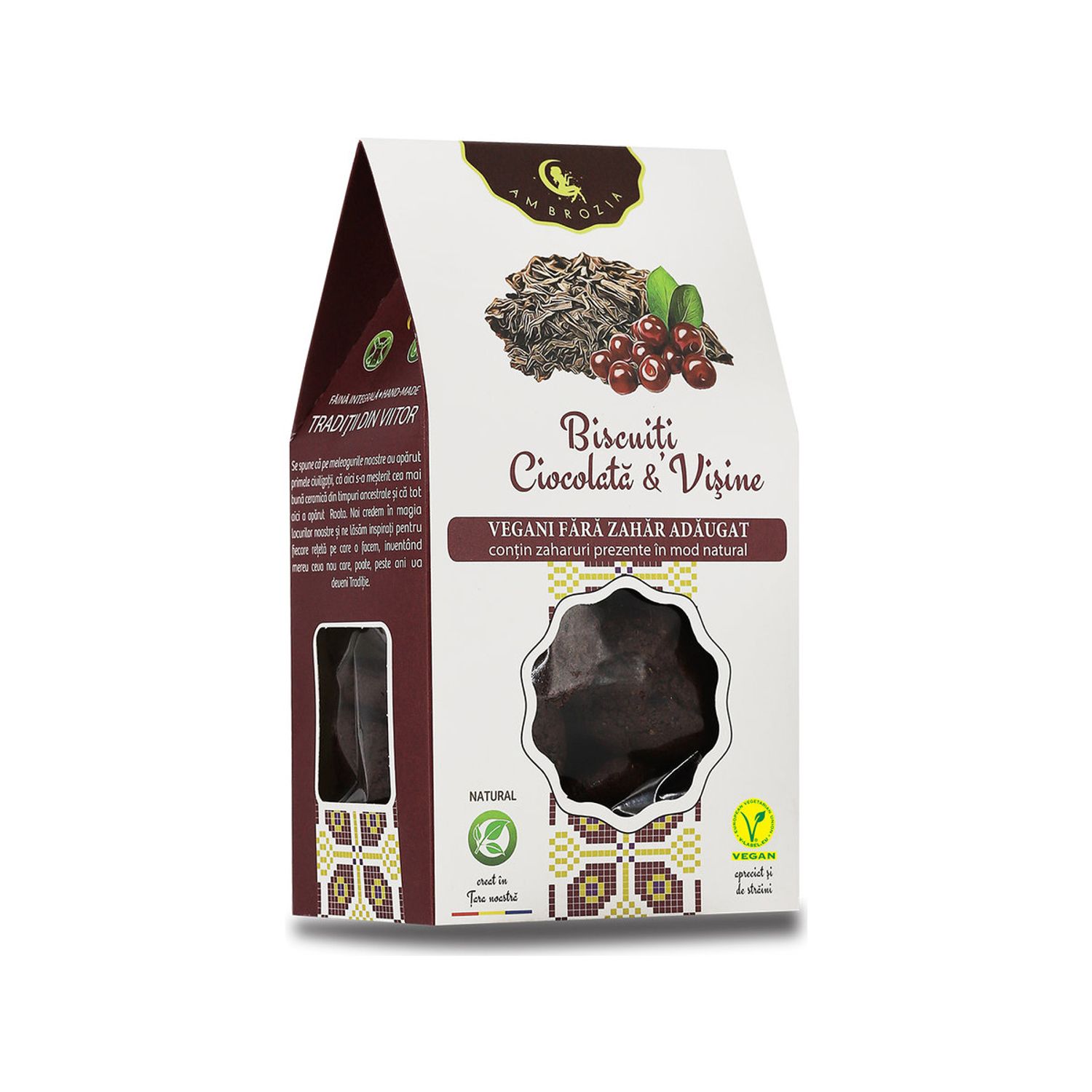 Biscuiti cu ciocolata si visine, 150g, Ambrozia fotografia produsului