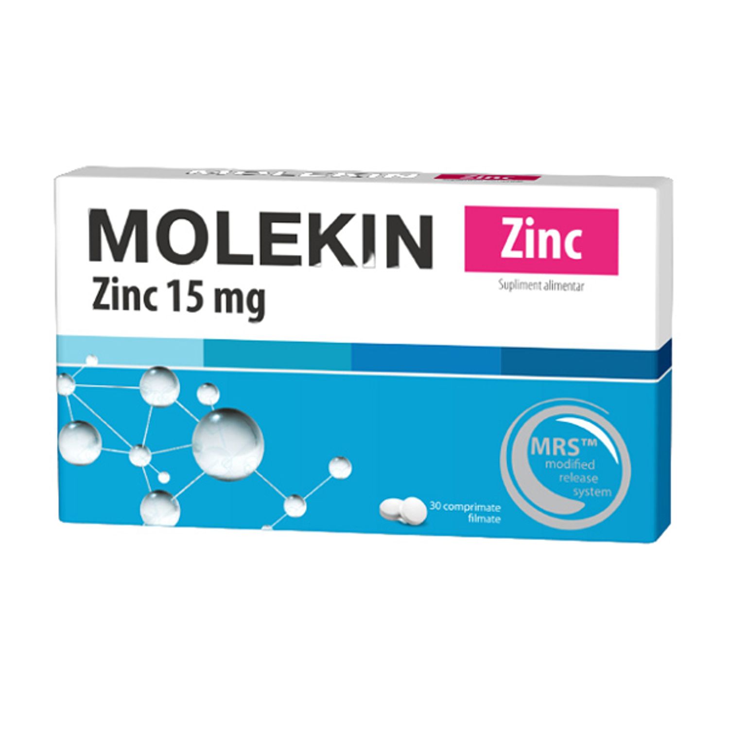 Molekin Zn 15mg, 30 comprimate, Zdrovit fotografia produsului
