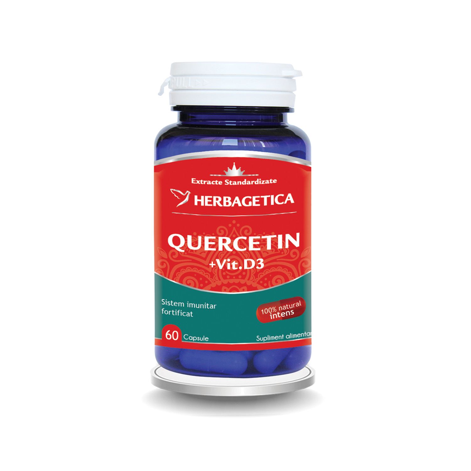 Quercetin cu vitamina D3, 60 capsule, Herbagetica fotografia produsului