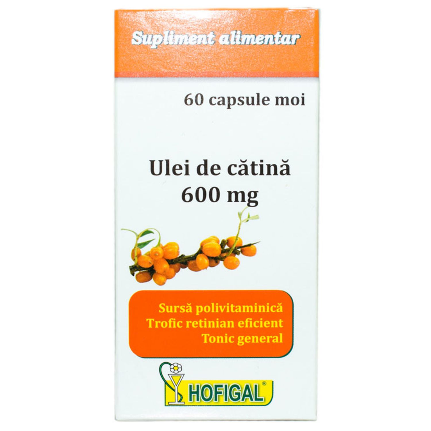 Ulei de catina, 600mg, 60cps(moi), HOFIGAL fotografia produsului