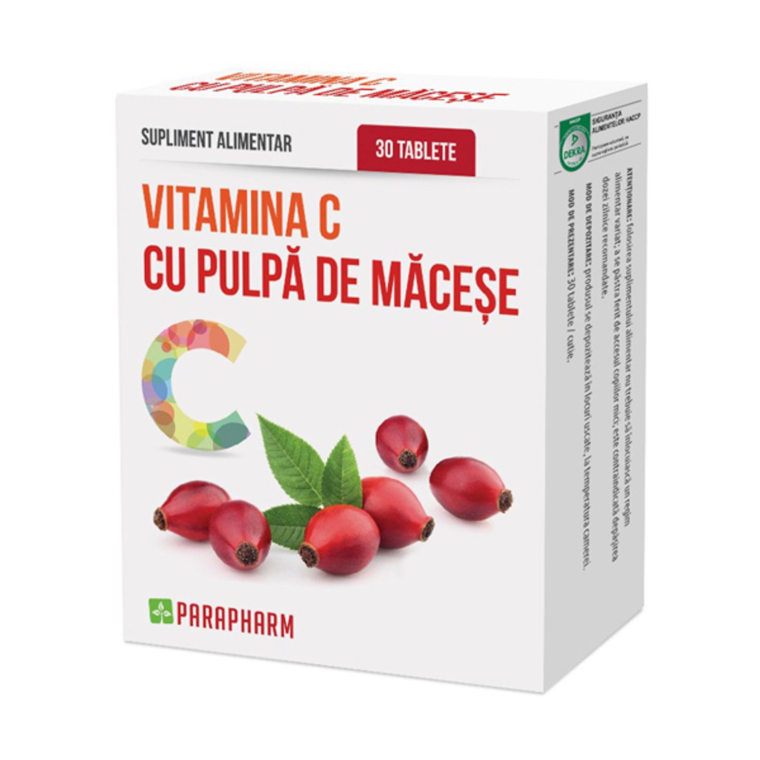 Vitamina C cu pulpă de Măceșe, Quantum Pharm, 30 capsule, Parapharm fotografia produsului