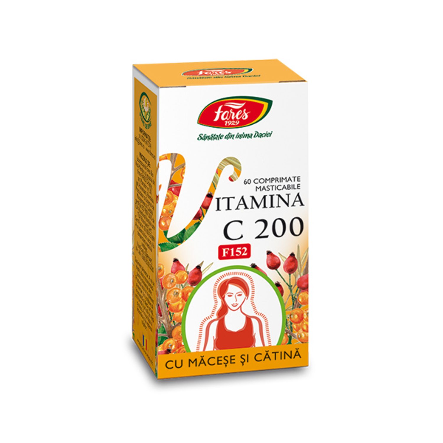 Vitamina C 200mg, F152, 60 comprimate, Fares fotografia produsului
