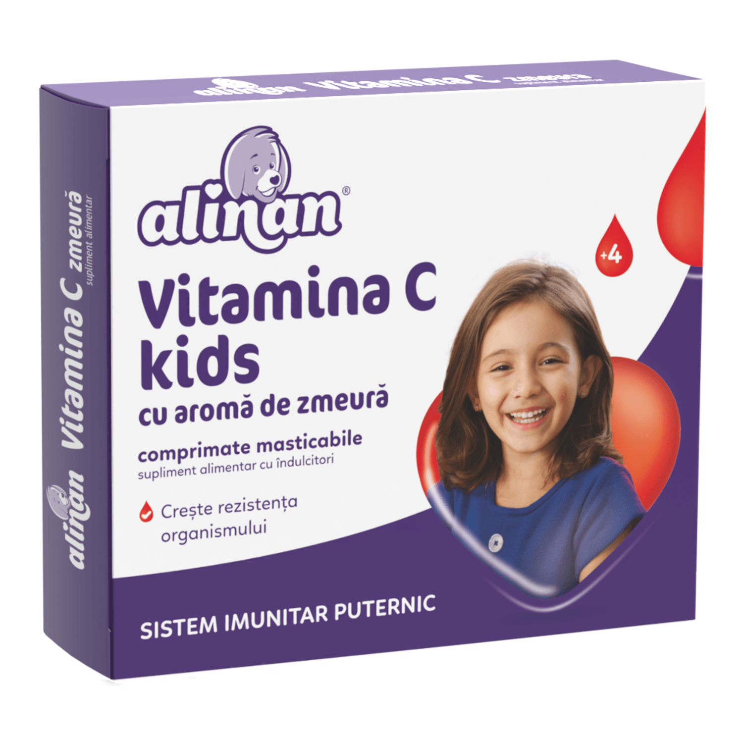 Alinan Vitamina C Kids, zmeura, 20cps, Fiterman fotografia produsului