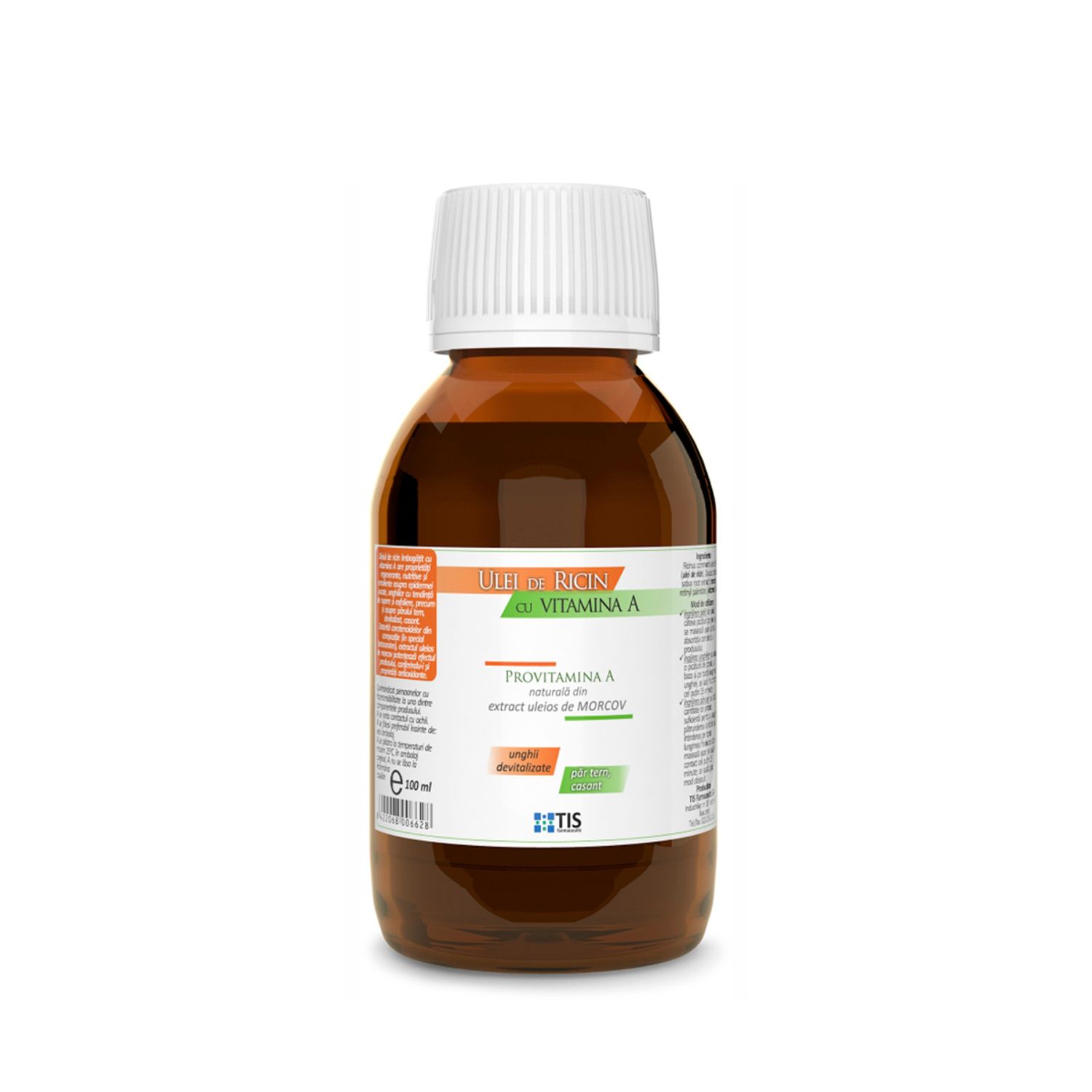 Ulei de ricin cu vitamina A, 100ml, TIS fotografia produsului