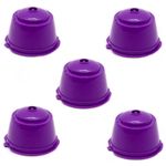 Set 5 Capsule cafea, reutilizabila, reincarcabila, compatibil Dolce Gusto, violet fotografia produsului
