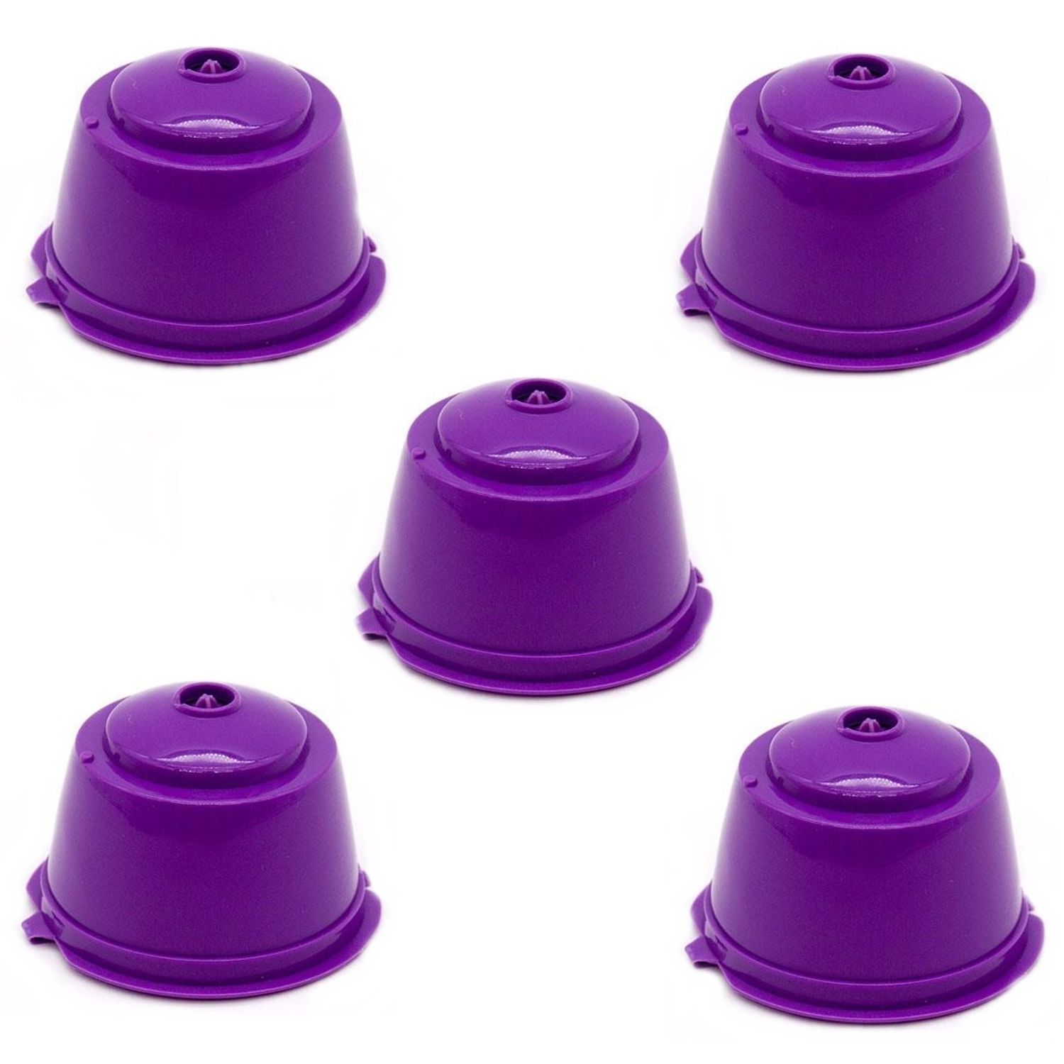 Set 5 Capsule cafea, reutilizabila, reincarcabila, compatibil Dolce Gusto, violet fotografia produsului