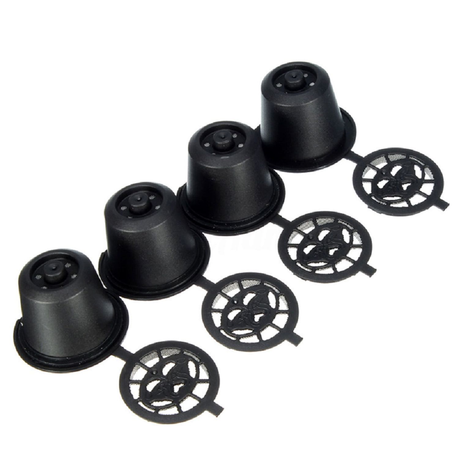 Set 4 Nespresso compatibil reincarcabile capsula, negru fotografia produsului